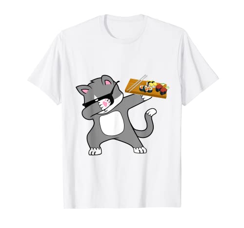Dabbing Cat Sushi Tshirt Arrocera Animal Kitty Gift Camiseta