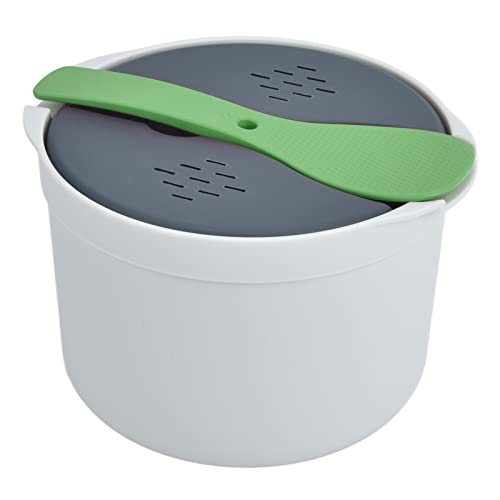 Olla arrocera para microondas, Utensilios especiales para horno microondas Olla arrocera de vapor Calefacción Vaporera para cocinar Caja de arroz Microondas Olla arrocera de vapor 2L(verde)