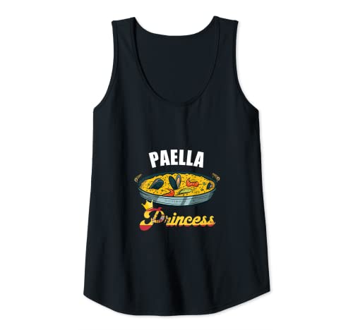 Mujer Paella Princess - Arrocera española para mariscos y mariscos Camiseta sin Mangas