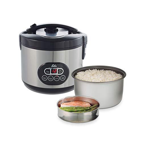 Solis Rice Cooker Duo Programm 817 Arrocera Eléctrica - Olla Arrocera con Tmporizador - Cocina al Vapor - También Adecuado Para Verduras y Carne - 1,2 L