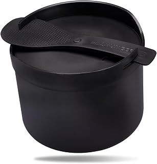 Reishunger - Olla de arroz para microondas (1,7 l) - negro - Para un arroz perfectamente cocinado en solo 12 minutos