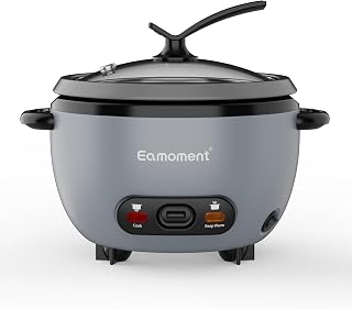 Arrocera 1L con Vaporera, Antiadherente, Plata, 400W | 1L Arrocera antiadherente, vaporera, mant. caliente, tapa vidrio, 1-5 p., cubeta extraíble, incl. taza medidora y espátula