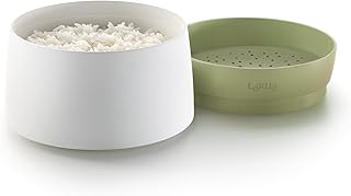 Lékué Bol para cocinar Quinoa, Arroz y Cereal en microondas, 1 L, Verde