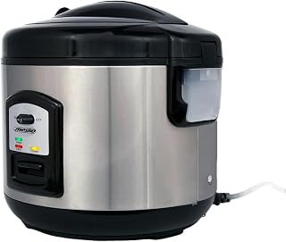 Mesko MS6411 Arrocera Eléctrica 1,5 Litros Vaporera Rice Cooker, Función Mantenimiento de Calor, Arroz Hervido, Sushi, 8-10 Raciones, Cocina al Vapor, Antiadherente, Acero Inoxidable, 1000W