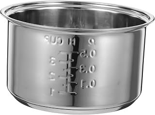 ABOOFAN - Tanque interior de acero inoxidable universal para olla de arroz (repuesto para cocción de vapor y gachas para recipiente de repuesto para cocina eléctrica, 17.00 x 17.00 x 9.50 cm)