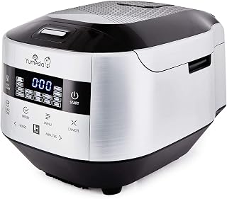 Yum Asia Bamboo olla arrocera con calentamiento por inducción (IH) y tazón de cerámica, 7 funciones de cocción de arroz, 4 funciones de multicocina, pantalla LED Motouch (1.5L) 220-240V EU