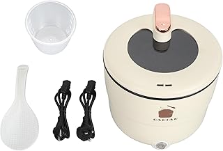 Olla Arrocera Eléctrica, Olla Arrocera Pequeña de 1,8 L, Doble Capa, Antiescaldaduras, Revestimiento Antiadherente de Grado Alimenticio, Multicocina para Sopa de Fideos, Cocer a