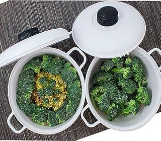 Quick Cook Pro Olla Multiusos Cocina al Vapor en Microondas, Blanco, Capacidad 2,8 Litros, 20 cm